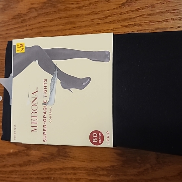 Black opaque tights S/M - NEW w/ tags - Picture 1 of 2